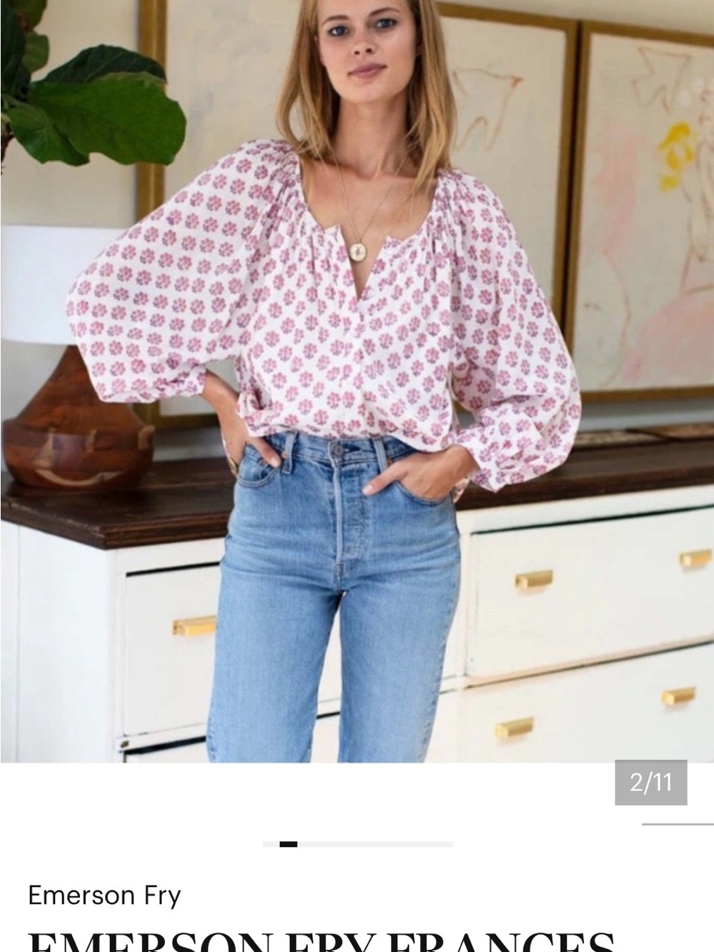 Emerson Fry Frances Blouse Bella Organic Size L - Picture 3 of 8